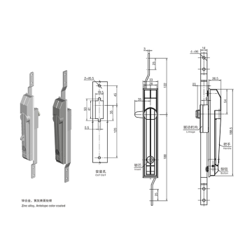 Handle swing slip rod flat connecting rod lock